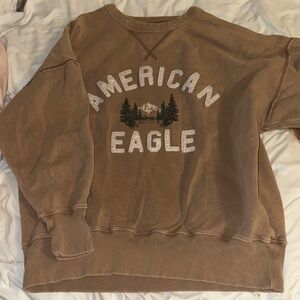 American Eagle Outfitters Tan Crewneck Sweater